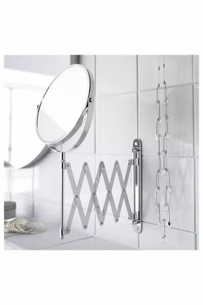 Double-Sided Magnifying Accordion Bathroom Mirror Makeup Shaving Mirror One Side Magnifies 2.5 Times