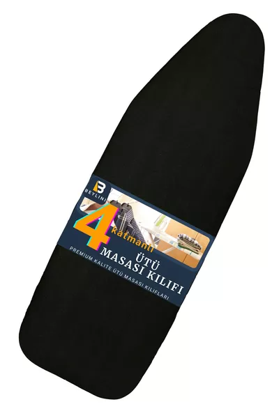 Калъф за дъска за гладене, плат с филц и пяна, еластичен, негорим, регулируем  см, черен