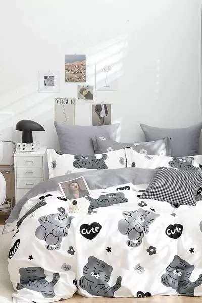 Set di Lenzuola con Angoli Singolo Cute Bianco