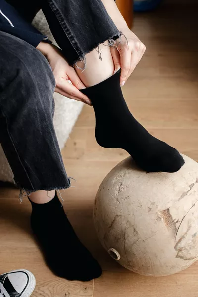 Lot de 3 Chaussettes Femme Quart Noir en Modal, Sans Élastique et Sans Couture