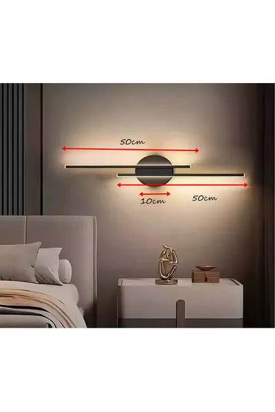 Zümrüt Mega Formaat cm Dubbelzijdige Zwarte Behuizing Daglicht LED Zwanenfluit Wandlamp-Batterij Inbegrepen