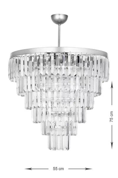 Lustra di lusso con cristalli in vetro da  cm Linsa - (doratura argento)