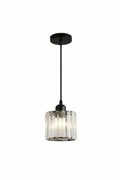 Luxury Modern Chandelier with Crystal Stones Single Pendant Chandelier for Hall, Entrance, Kitchen, Living Room, Black
