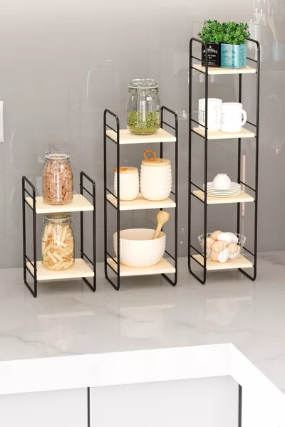 Set di 3 Mensole da Muro in Legno Naturale, Decorazione per Camera da Letto, Soggiorno e Studio