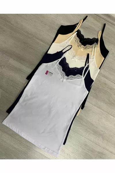 5er-Set gemischte Spitzenhemden aus Baumwolle mit Lycra