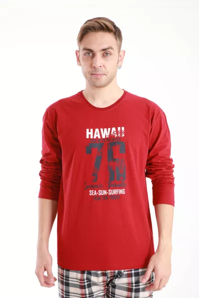 Herrenbedruckter Pyjama-Set Langarm 