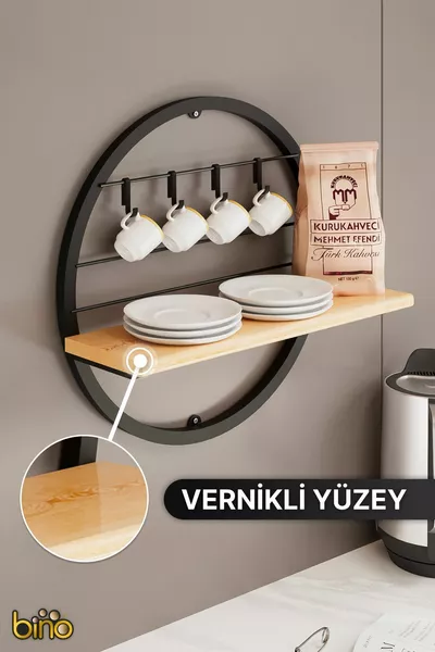 Kitchen Shelf Wall Shelf Hoop Shelf Decorative 100% Natural Wood Home Decoration Solid Wood Rack