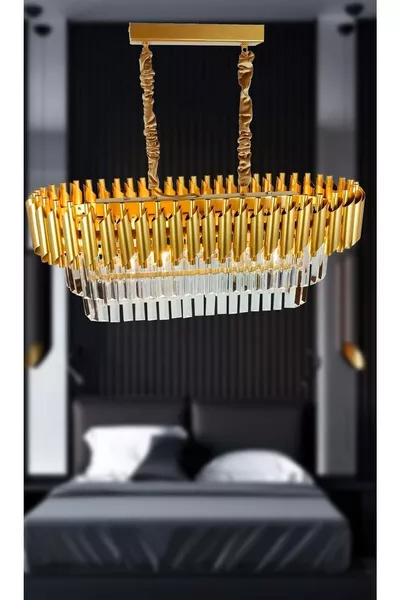 ثريا أفيساده روزا فاراكلي ذهبية فاخرة  سم مزينة بأحجار كريستالية