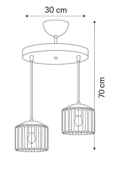 Dolunay 2-delige Kristallen Hanglamp