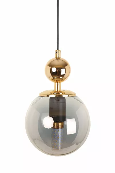 Lustre à billes doré avec verre fumé