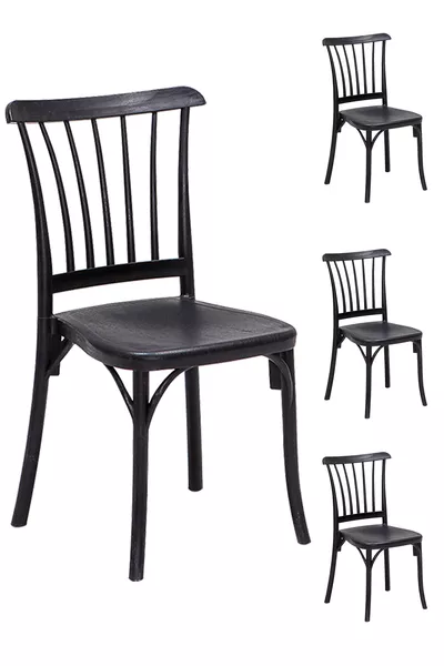 4 كراسي طعام للمطبخ باللون البنفسجي والأسود