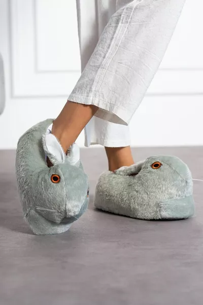 Lapin Animal Figure Peluche Panduf Femmes Maison Maison Panduf Semelle Légère Non Sonore ()