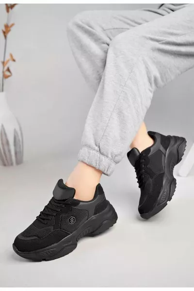 Lambırlent  Маратонки с дебела подметка Унисекс маратонки ЧЕРЕН