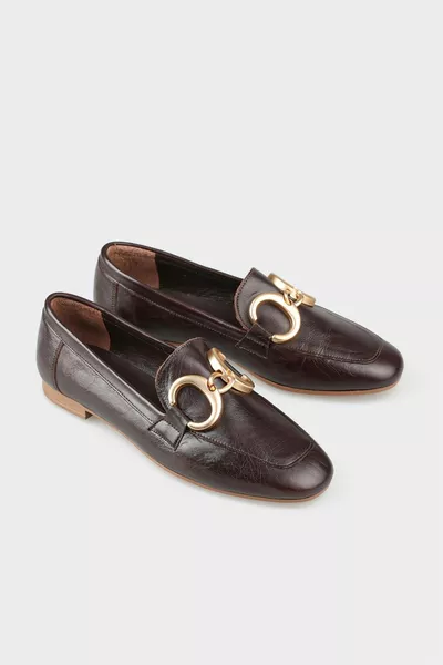 Damen-Loafer aus Kaffeeleder