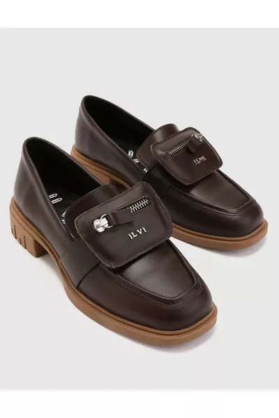 Rosita echt lederen bruine loafer voor dames