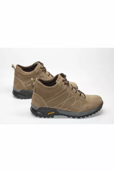 STIVALI INVERNALI DA TREKKING DA UOMO CON LACCI IN VERA PELLE CON LACCI COLOR SABBIA