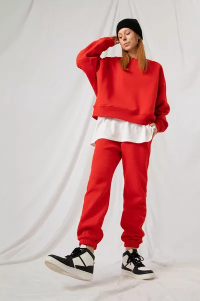 Damen Jogger Rote Jogginghose