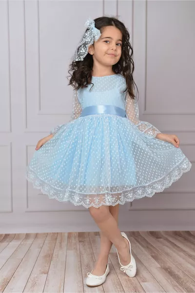 Mädchenkleid Mädchenkleid mit Schnalle Mädchenkleid Tüllspitzenkleid