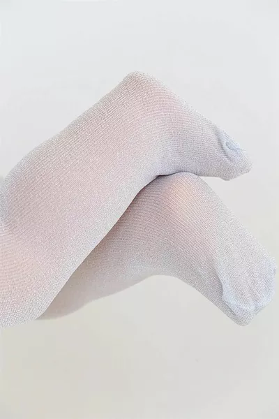 Chaussettes collantes blanches pailletées pour bébé fille
