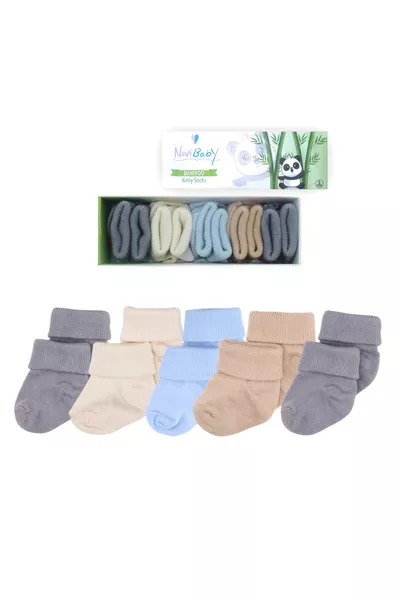 مجموعة 5 جوارب مولود جديد من البامبو I لصبي I جوارب طفل للبنين والبنات
