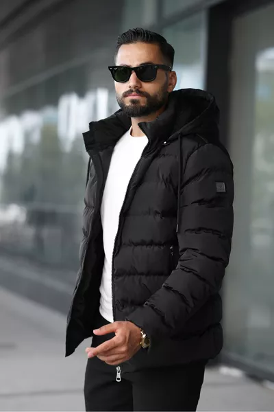 معطف شتوي مقاوم للماء بغطاء رأس قابل للإزالة وبطانة فرو