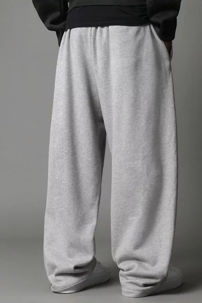 Ultra Loose Style Baggy Sweatpants with Adjustable Cuffs, Can Be Worn Straight or Jogger Style