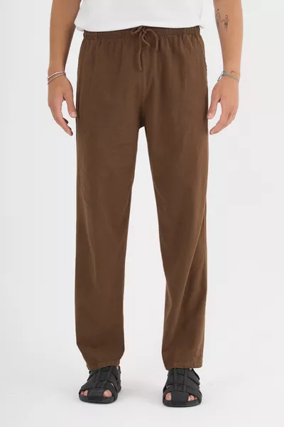 Defy Men's Relaxed Fit Linen-Look Pants