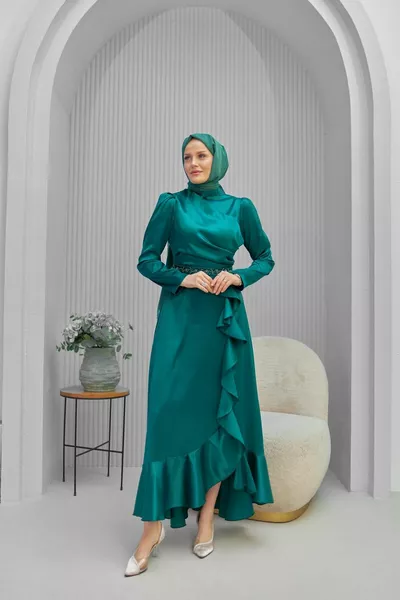 Naime Evening Dress - Emerald Green