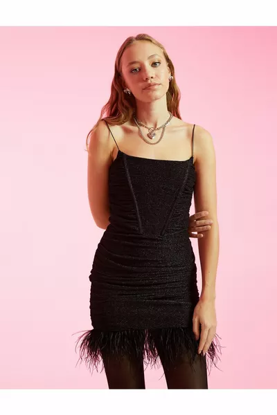 حزام ميني مساء اللباس بريق رايات Otriş مفصلة