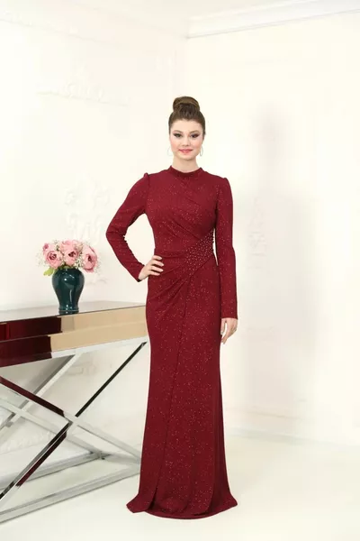 Nisa Evening Dress Bordeaux