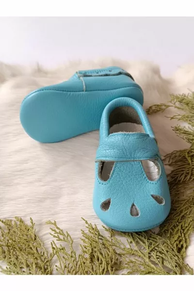 Wizy Baby Blue Детские пинетки из натуральной кожи Детские пинетки лоферы