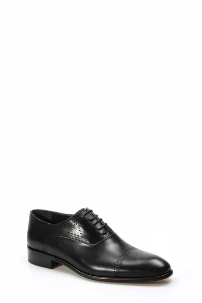 semelle en cuir à l’envers en cuir véritable noir chaussures classiques pour hommes 
