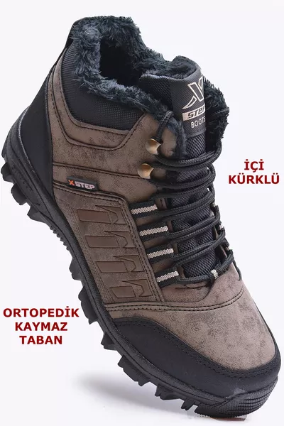  Ortopedik Kaymaz Taban Kürklü Erkek Bot Outdoor Bot