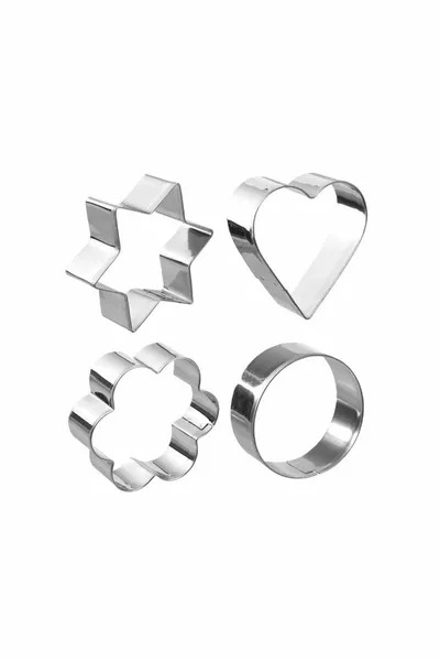 Форми за бисквити 4 в 1 – сърце, звезда, кръг, цвете, диаметър 6 см