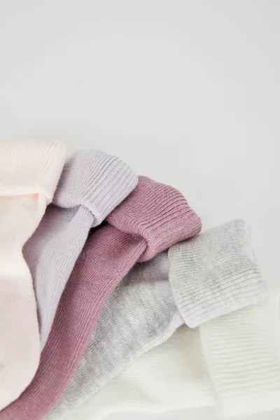 Baby Girl Anti Slip Sole 5pcs Cotton Long Socks ns