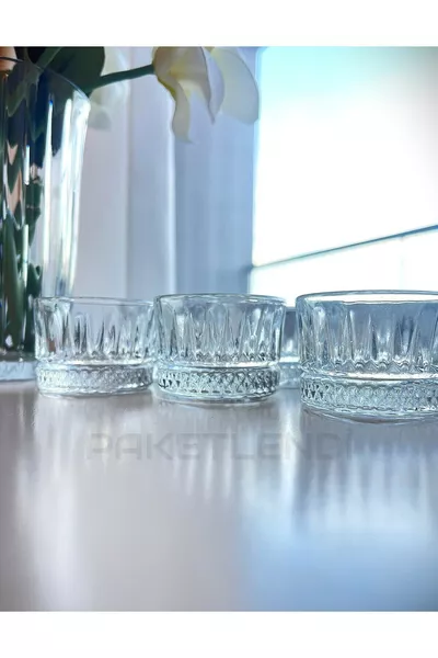 Oslo Elysia 6-Piece Glass Bowl Set for Coffee Side Dishes, Mini Serving, Sweets, Jam, and Sauce