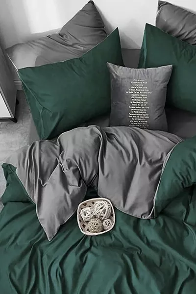 Dekbedovertrekset met Hoeslaken Twee persoons MILITARY GREEN