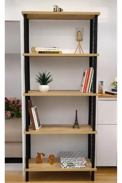 5-Shelf Wide Bookcase Shoe Rack Bathroom Organizer Folder Decorative Kitchen Shelf