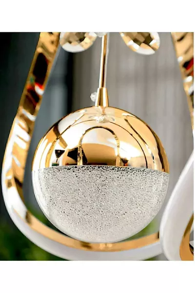 Современная потолочная люстра Galaksi с LED-подсветкой, 3 цвета, с золотым покрытием и декоративными камнями в виде бабочек