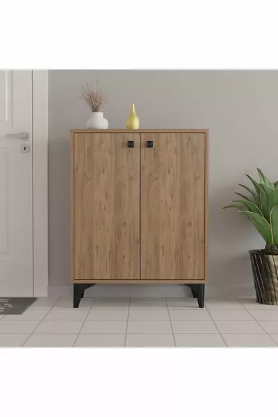 Artemis 4-Shelf 2-Door Shoe Cabinet Atlantic Pine