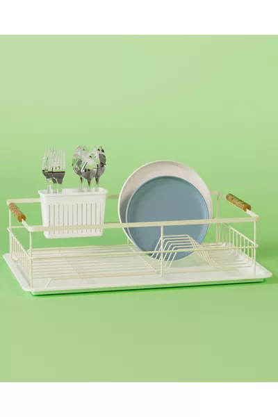 Bulaşıklık Tabaklık Tezgah Üstü Bulaşıklık Bulaşıklık Sepeti Bulaşık Kurutmalık Paslanmaz BEJ
