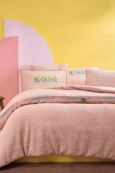 Комплект еднолицеви одеяло и чаршаф Coverme Drama - Пудра