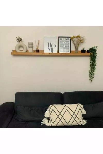 رف حائط لإطار الصور سم خشب خام