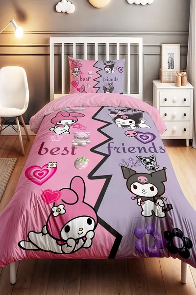 Плик за еднолицно детско одеяло с мотиви на Най-добрите приятели Куоми и Май Мелъди