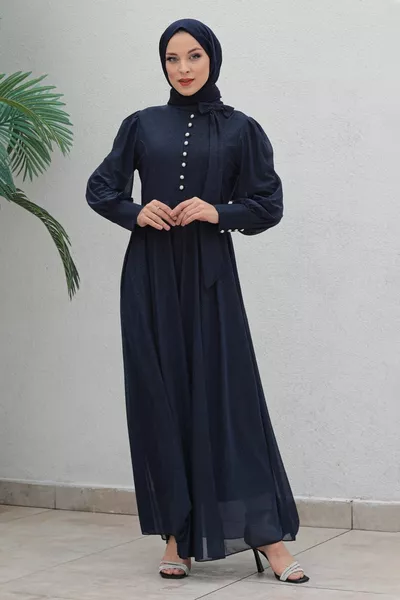 Glitter Evening Dress Indigo 