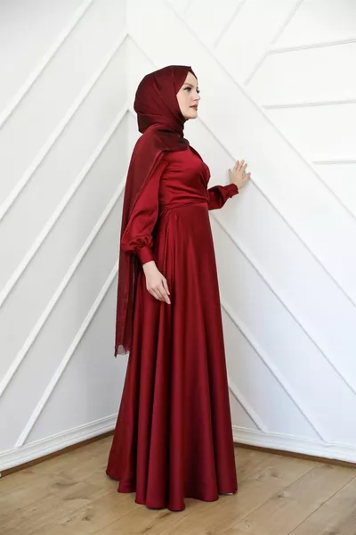 Bensu Kobe Fabric Evening Dresses - Bordeaux