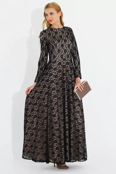 Hijab Cipria Abiti da sera lunghi da donna p