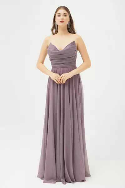 المرأة الخزامى الصدر رايات شق واسعة بريق مساء اللباس