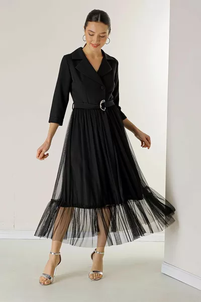 الرجال طوق الجبهة أزرار الخصر تنورة حزام تول اللباس