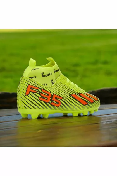 Super Mercury Studded Football Boots With Ankle Socks Adult Kids Sneakers